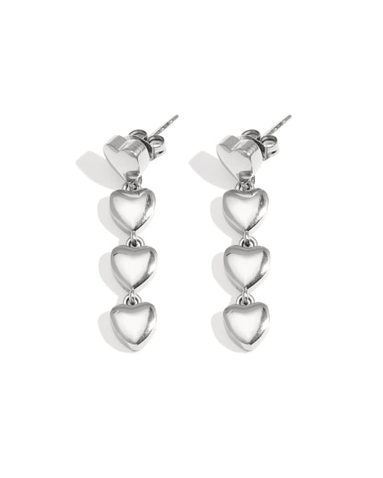 Oorbellen van roestvrij staal met hartjes, casual, dagelijks, eenvoudig, serie, damessieraden