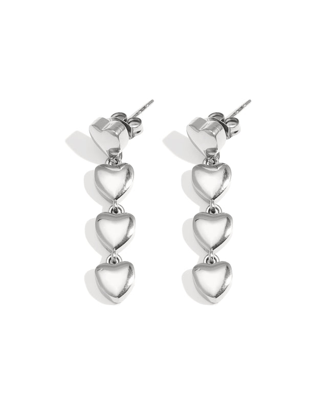 Oorbellen van roestvrij staal met hartjes, casual, dagelijks, eenvoudig, serie, damessieraden