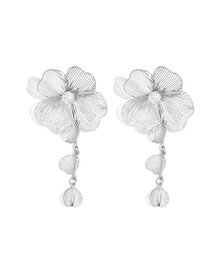 Oorbellen van roestvrij staal met hanger, bloem, casual, dagelijks, eenvoudig, serie, damessieraden