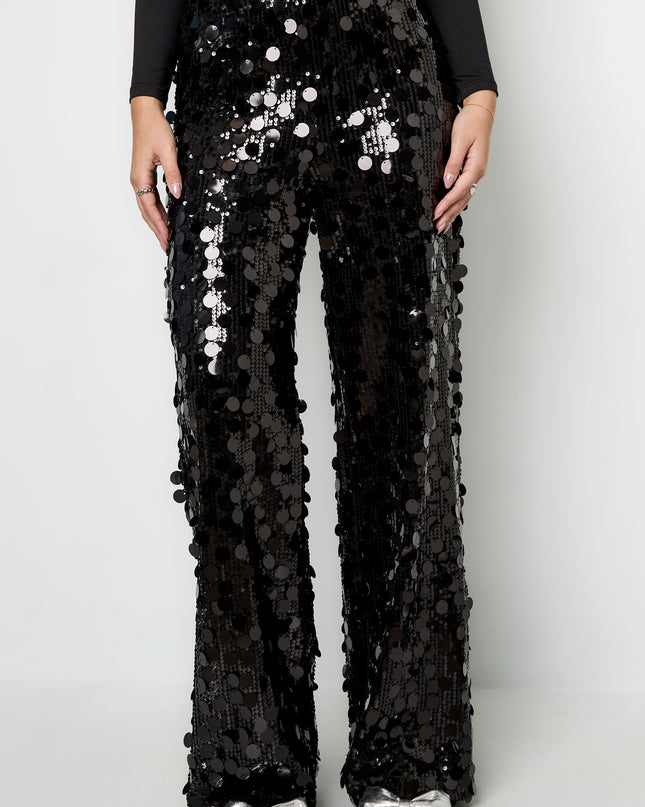 Polyestervezel (polyester) Rechte broek Pailletten Elegante All Fit Kleding