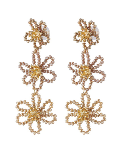 Flower party statement oorbellen - oranje/paars