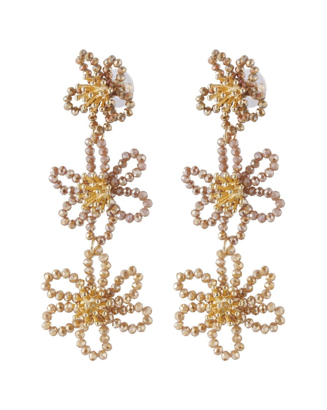 Flower party statement oorbellen - oranje/paars