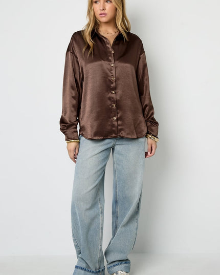 Blouse met zijden look