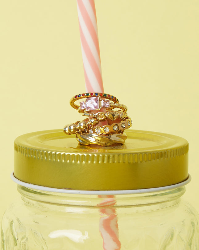 Ring met vierkante steentjes