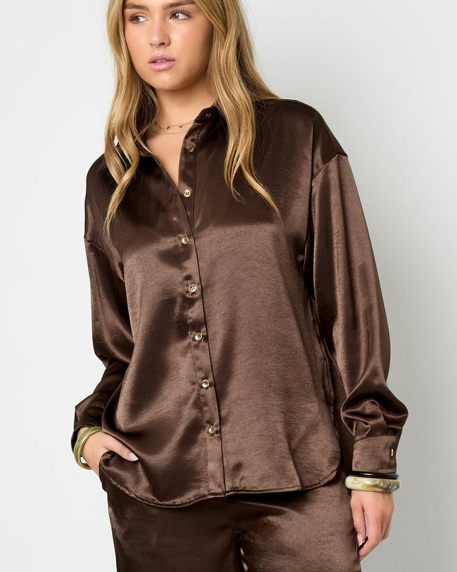 Blouse met zijden look