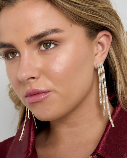 Koperen oorbellen met hanger, geometrisch, elegant, kerst, luxe serie, damessieraden