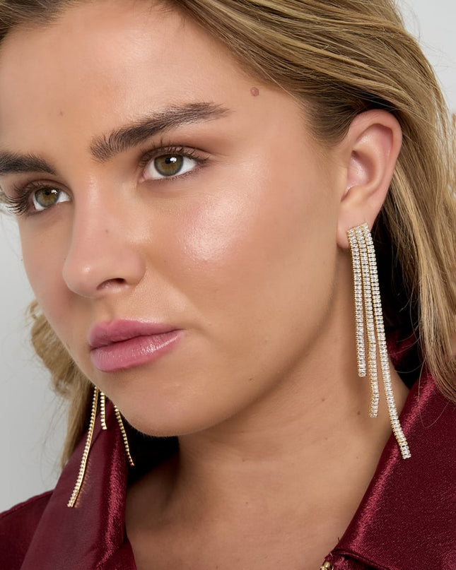 Koperen oorbellen met hanger, geometrisch, elegant, kerst, luxe serie, damessieraden