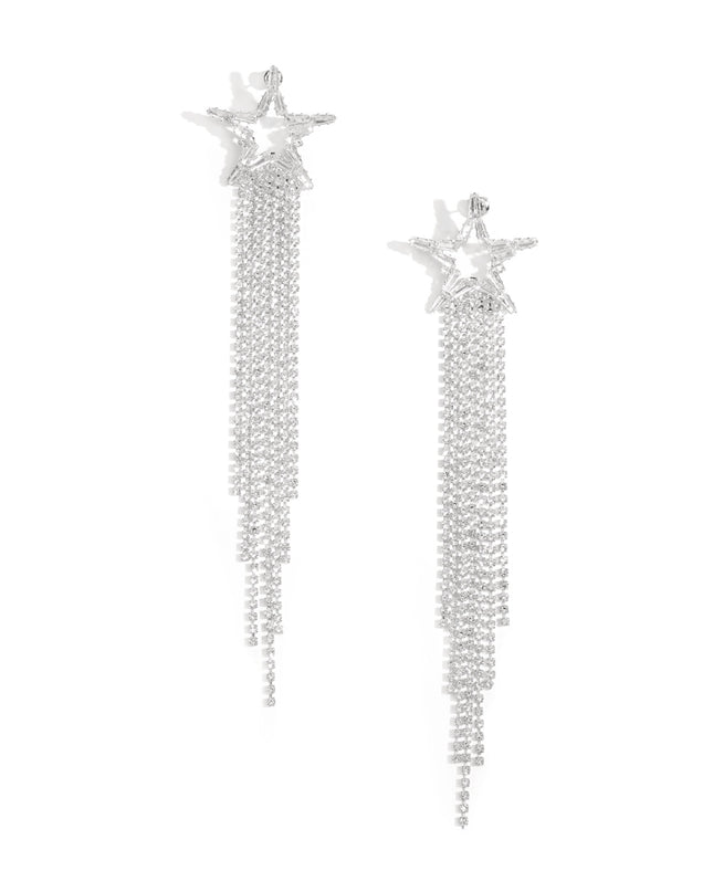 Koperen oorbellen met ster, elegante kerst, luxe serie, damessieraden