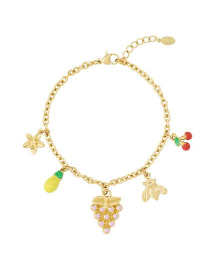 Fruitige bedeltjes armband