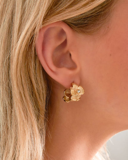 Oorbellen van roestvrij staal met bloemen, casual, dagelijks, eenvoudig, serie, damessieraden