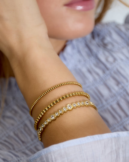 Bangle armband ronde steentjes