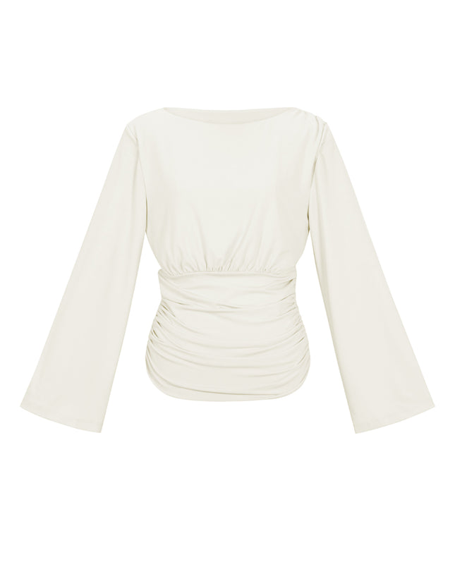 Fitted top with flared sleeves