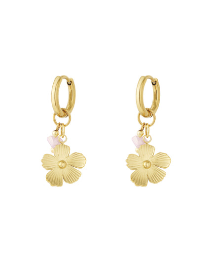 Zonovergoten bloem oorbellen