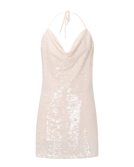 Jurk met waterval-effect en pailletten