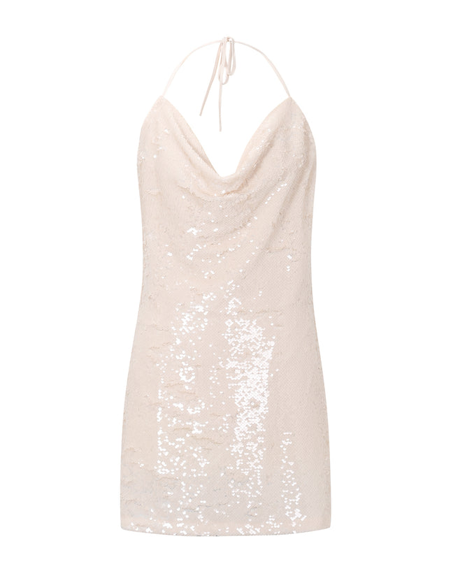 Jurk met waterval-effect en pailletten
