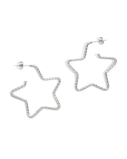 Stainless Steel Hoop Earrings Star Casual Daily Simple Series Women's jewelry