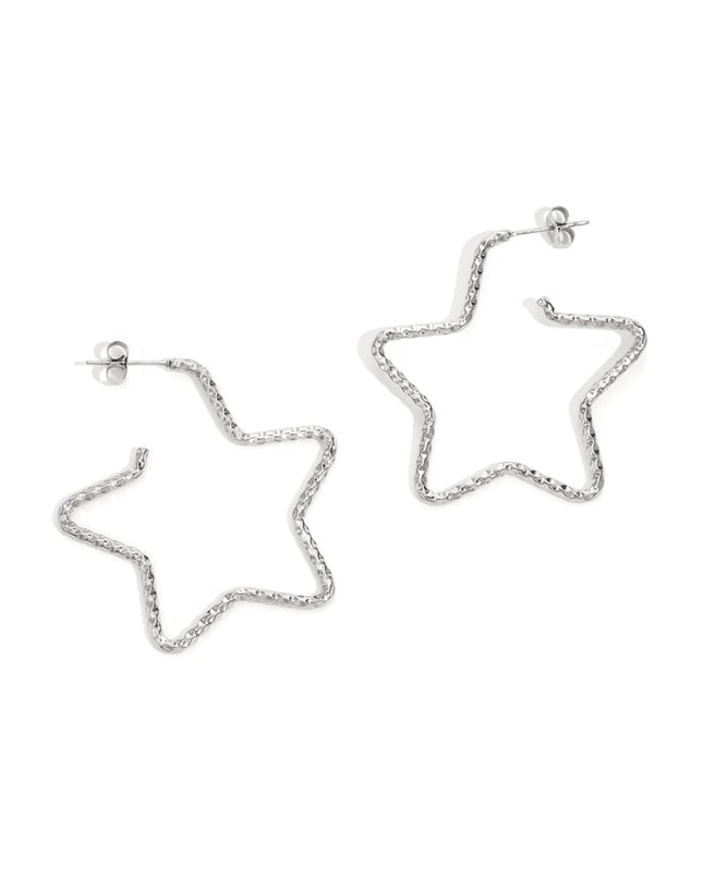 Stainless Steel Hoop Earrings Star Casual Daily Simple Series Women's jewelry
