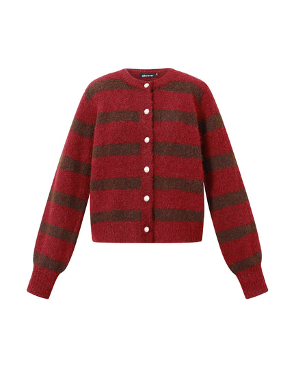 Gebreide Polyestervezel Vrouwen Cardigan Casual Strepen