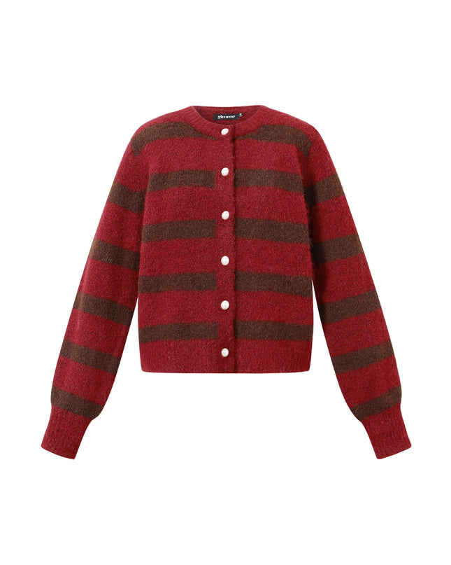 Gebreide Polyestervezel Vrouwen Cardigan Casual Strepen