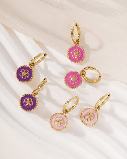 Oorbellen van roestvrij staal met bloemenmotief, casual, dagelijks, eenvoudig, serie, damessieraden