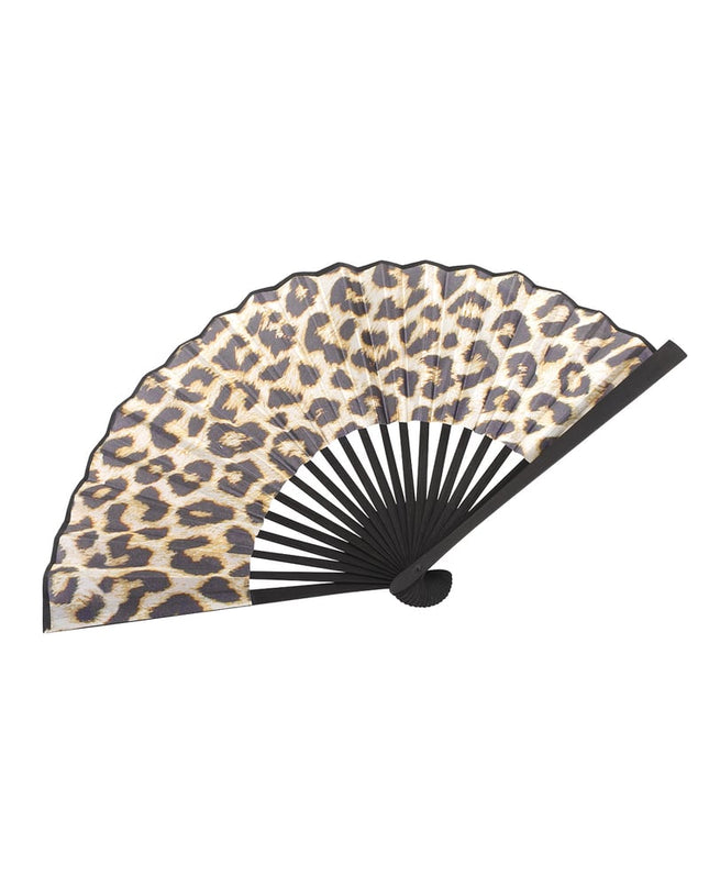 Leopard Print Folding Fan
