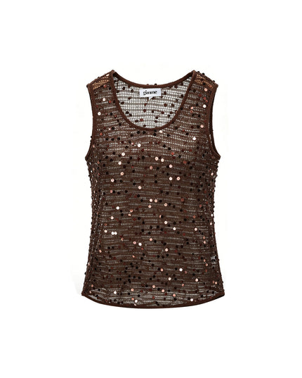 Gehaakte strand top met glittter detail