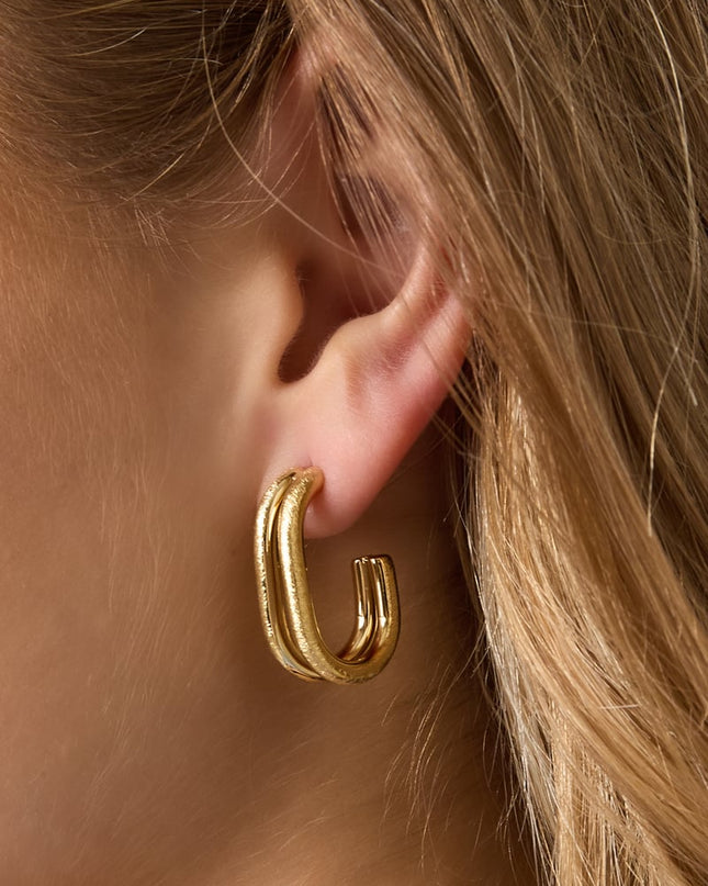 Hoop Earrings lines Casual Daily Simple Series Women's jewelry