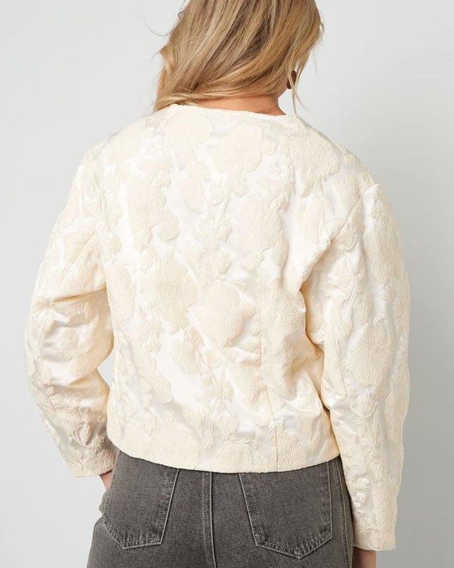 Jacquard Balloon Sleeve Jacket