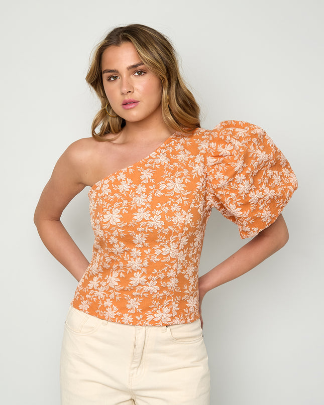 Bloementop met één schouder