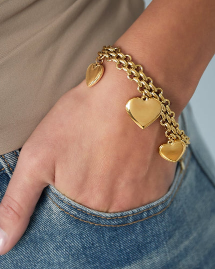 Trio gewaagde hart armband