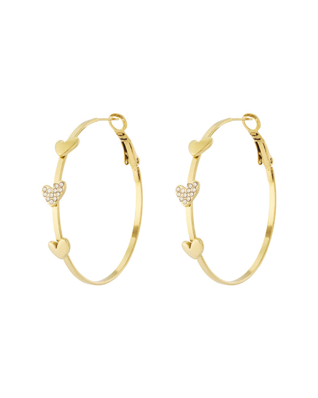 Prachtige creolen met 3 hartjes