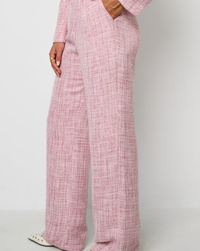 Polyester fiber (polyester) Straight pants Checkered Elegant Fall/Winter  Clothes