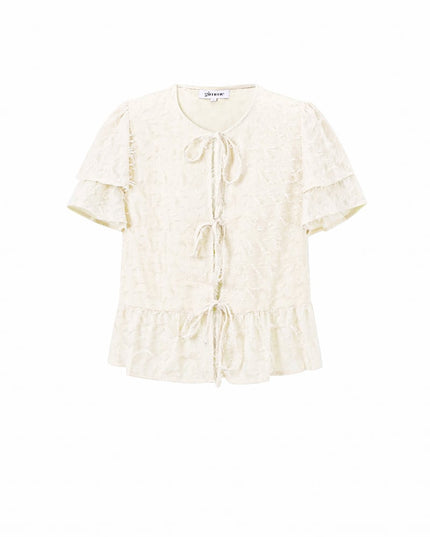 Short sleeve tops Solid color Elegant Spring/Summer