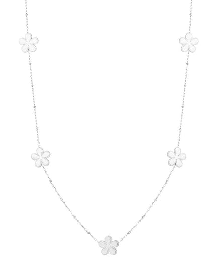 lange ketting met bolletjes en bloemen