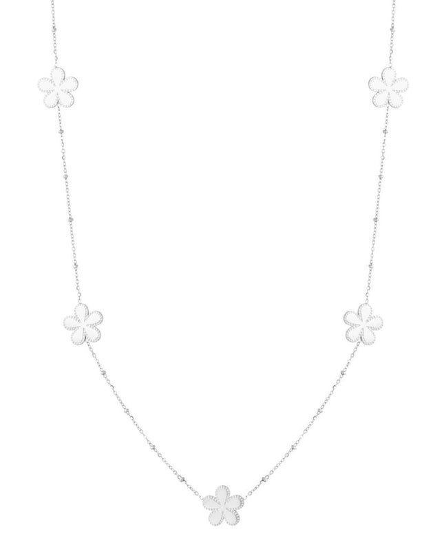 lange ketting met bolletjes en bloemen