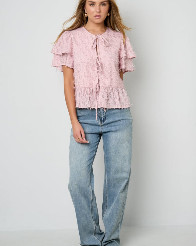 Short sleeve tops Solid color Elegant Spring/Summer