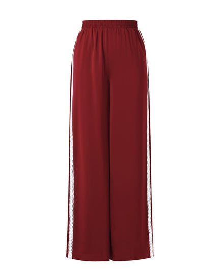 Sportieve broek met satijnen look