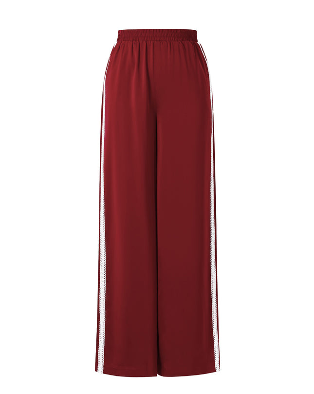 Sportieve broek met satijnen look