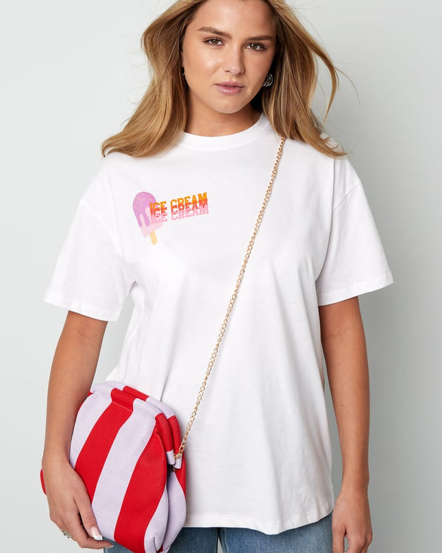 Gestreepte strandclutch