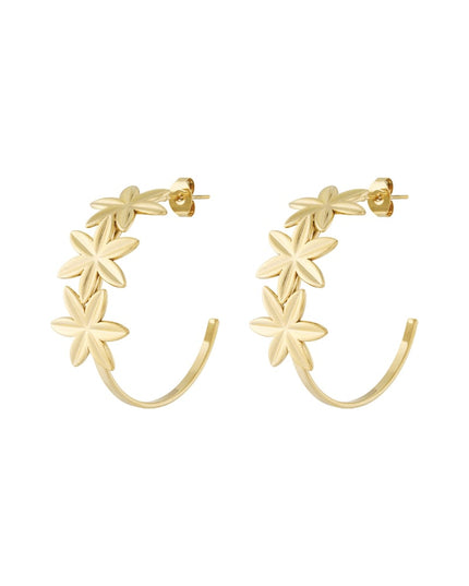 Creolen versierd met bloemen