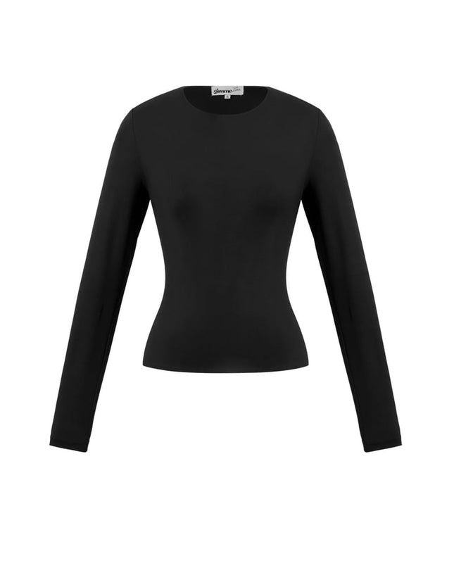 Nylon Long sleeve tops Solid color Basic All Fit  Clothes