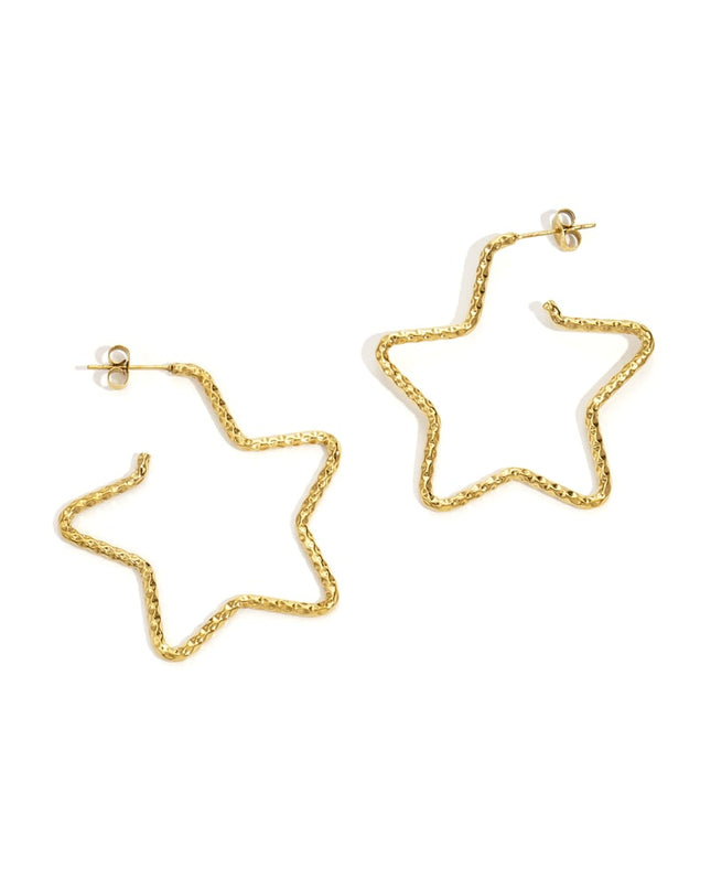 Stainless Steel Hoop Earrings Star Casual Daily Simple Series Women's jewelry