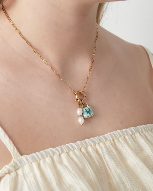 DIY-ketting van een blauw hart