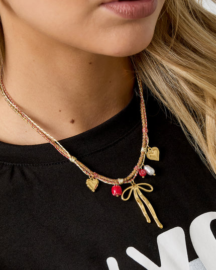 Roestvrijstalen hangerkettingen met strikknoop, casual, dagelijks, eenvoudig, serie, damessieraden