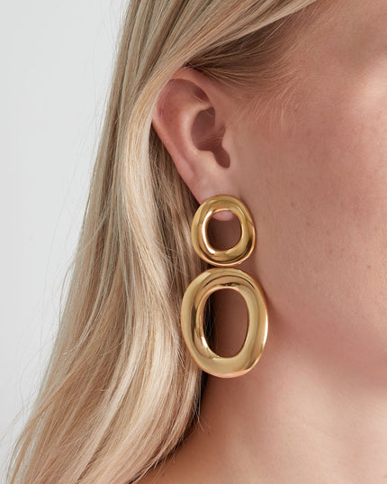 Oorbellen van roestvrij staal, cirkelvormig, casual, dagelijks, eenvoudig, serie, damessieraden