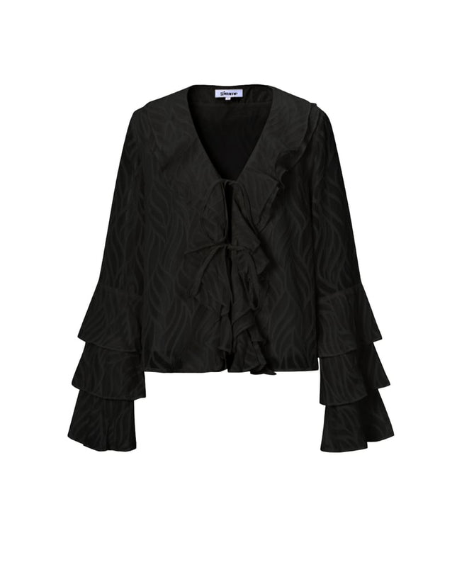 Co-ord Set White Leaves - Long Sleeve Tops