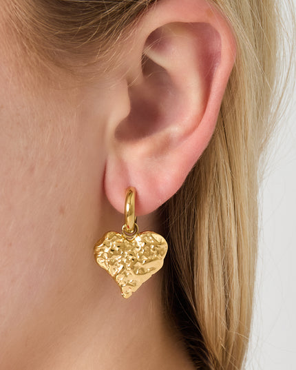 Textured Hearts oorbellen
