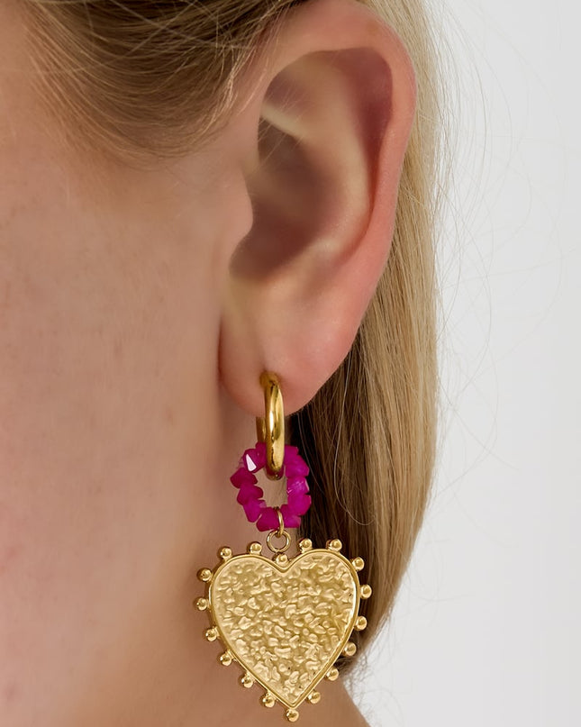 Oorbellen met druppel van roestvrij staal, hart, casual, dagelijks, eenvoudig, serie, damessieraden