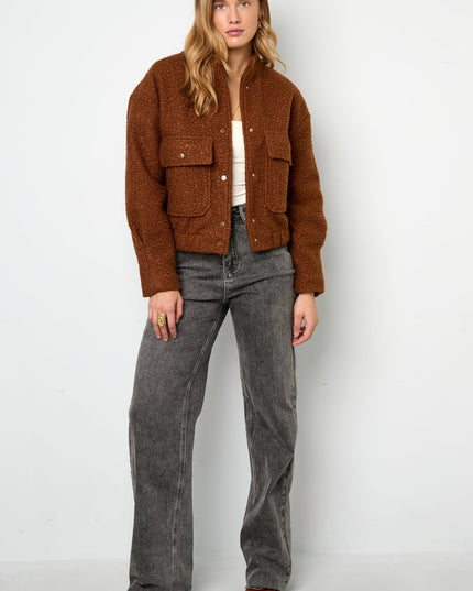 Boucle bomber jacket
