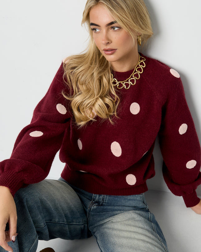 Polyestervezel (polyester) Gebreide truien Stippen Casual Herfst/Winterkleding